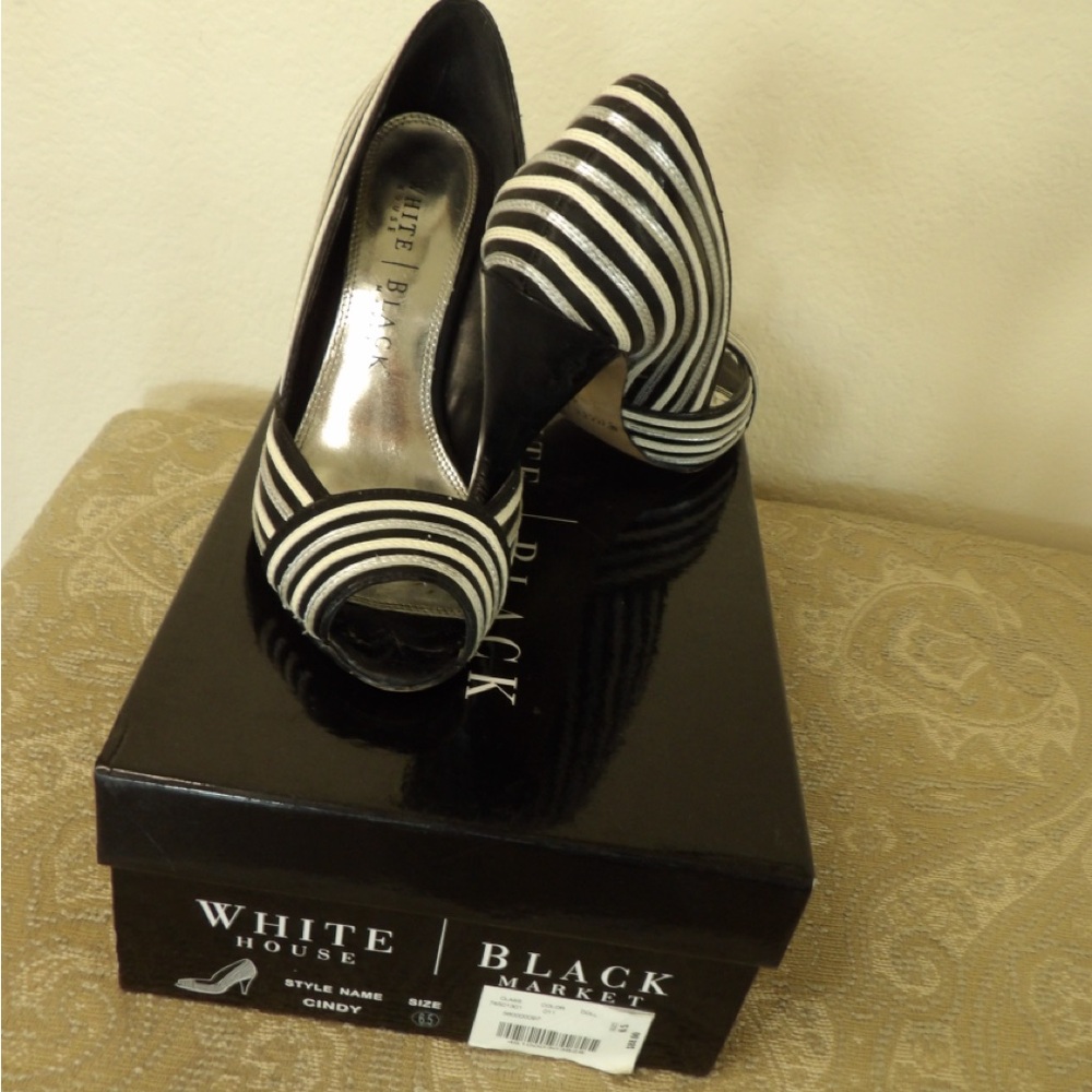 White House Black Market Striped Heels